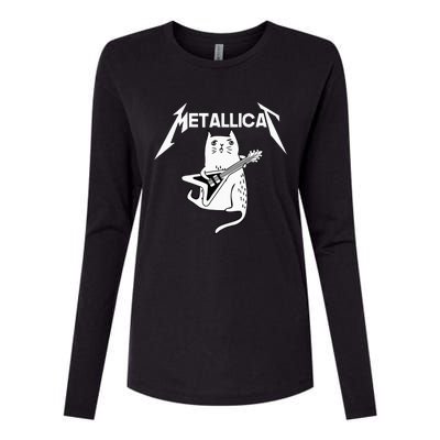 Mettalicat Rock Band Guitar Funny Christmas Gift Womens Cotton Relaxed Long Sleeve T-Shirt