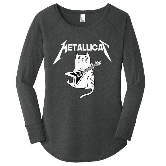 Mettalicat Rock Band Guitar Funny Christmas Gift Women's Perfect Tri Tunic Long Sleeve Shirt