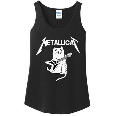 Mettalicat Rock Band Guitar Funny Christmas Gift Ladies Essential Tank