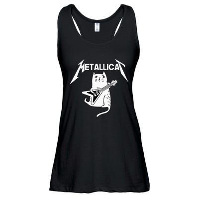 Mettalicat Rock Band Guitar Funny Christmas Gift Ladies Essential Flowy Tank