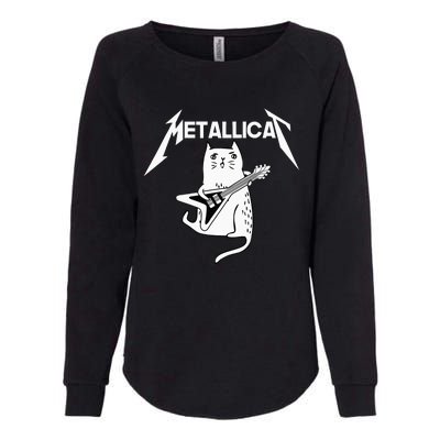 Mettalicat Rock Band Guitar Funny Christmas Gift Womens California Wash Sweatshirt