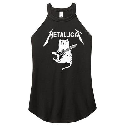 Mettalicat Rock Band Guitar Funny Christmas Gift Women's Perfect Tri Rocker Tank