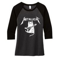 Mettalicat Rock Band Guitar Funny Christmas Gift Women's Tri-Blend 3/4-Sleeve Raglan Shirt