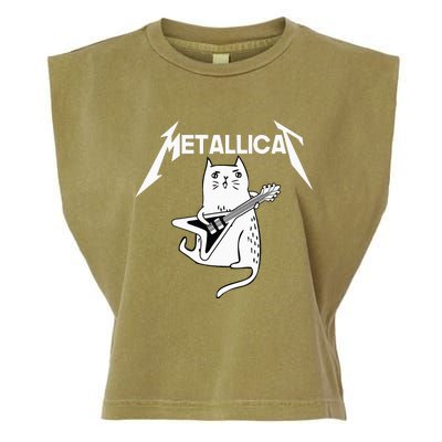 Mettalicat Rock Band Guitar Funny Christmas Gift Garment-Dyed Women's Muscle Tee