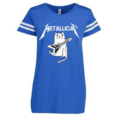 Mettalicat Rock Band Guitar Funny Christmas Gift Enza Ladies Jersey Football T-Shirt