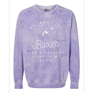 My Rescued Boxer Rescue Dog Lovers Colorblast Crewneck Sweatshirt