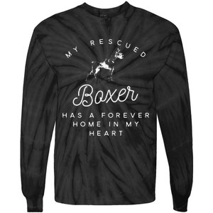 My Rescued Boxer Rescue Dog Lovers Tie-Dye Long Sleeve Shirt