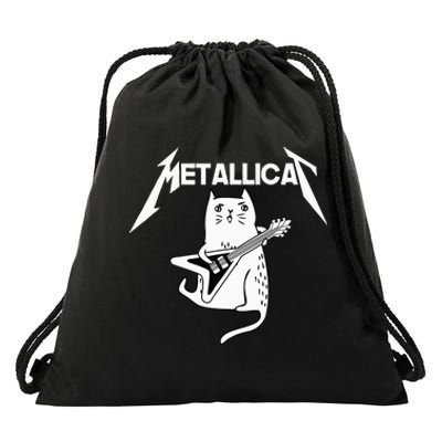 Mettalicat Rock Band Guitar Funny Christmas Gifts Drawstring Bag