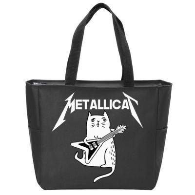 Mettalicat Rock Band Guitar Funny Christmas Gifts Zip Tote Bag