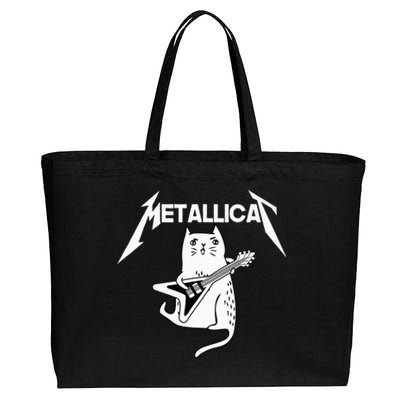 Mettalicat Rock Band Guitar Funny Christmas Gifts Cotton Canvas Jumbo Tote