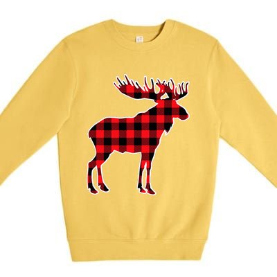 Moose Red Buffalo Plaid Matching Pajama Family Gift Premium Crewneck Sweatshirt