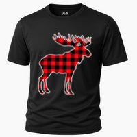 Moose Red Buffalo Plaid Matching Pajama Family Gift Cooling Performance Crew T-Shirt
