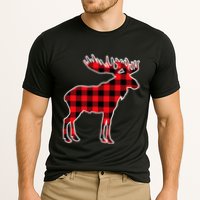 Moose Red Buffalo Plaid Matching Pajama Family Gift Cooling Performance Crew T-Shirt