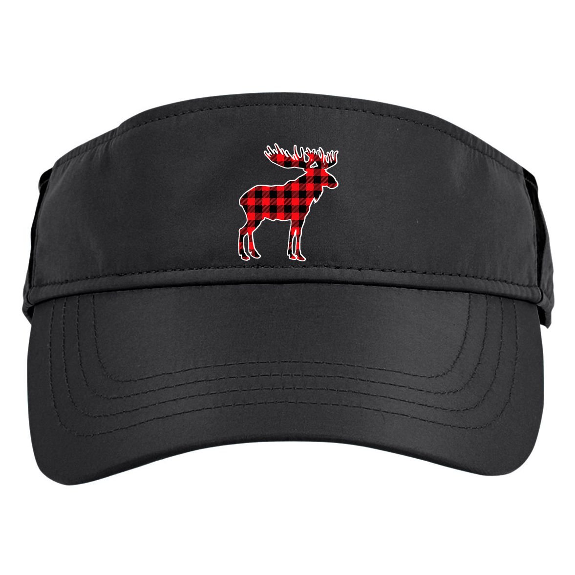 Moose Red Buffalo Plaid Matching Pajama Family Gift Adult Drive Performance Visor