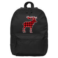 Moose Red Buffalo Plaid Matching Pajama Family Gift 16 in Basic Backpack