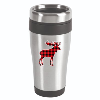 Moose Red Buffalo Plaid Matching Pajama Family Gift 16oz Travel Tumbler