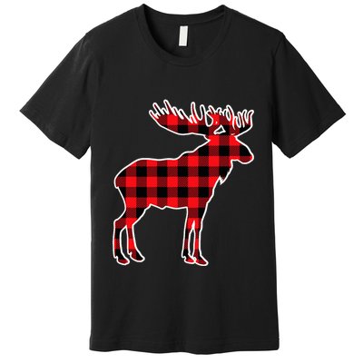 Moose Red Buffalo Plaid Matching Pajama Family Gift Premium T-Shirt