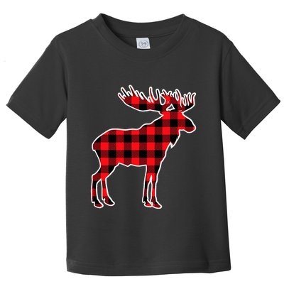 Moose Red Buffalo Plaid Matching Pajama Family Gift Toddler T-Shirt