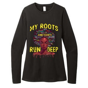 My Roots Black Women Run Deep Juneteenth Womens CVC Long Sleeve Shirt