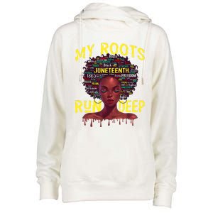 My Roots Black Women Run Deep Juneteenth Womens Funnel Neck Pullover Hood