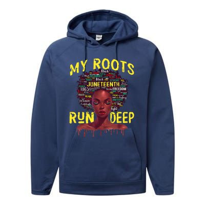 My Roots Black Women Run Deep Juneteenth Performance Fleece Hoodie