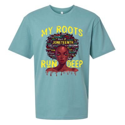 My Roots Black Women Run Deep Juneteenth Sueded Cloud Jersey T-Shirt