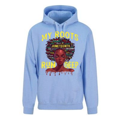 My Roots Black Women Run Deep Juneteenth Unisex Surf Hoodie