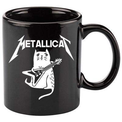 Metallicat Rock Band Guitar 11oz C Handle Ceramic Mug