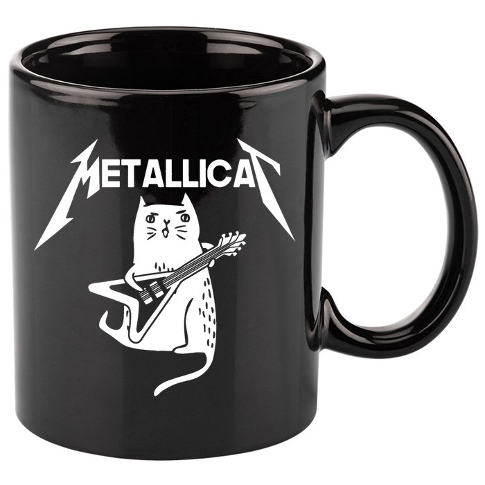Metallicat Rock Band Guitar 11oz C Handle Ceramic Mug