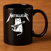 Metallicat Rock Band Guitar 11oz C Handle Ceramic Mug