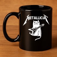Metallicat Rock Band Guitar 11oz C Handle Ceramic Mug