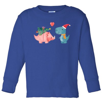 Merry Rexmas Cute Christmas Dinosaur Winter Holiday Funny Gift Toddler Long Sleeve Shirt