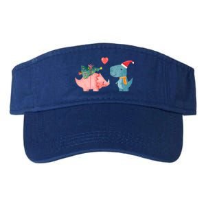 Merry Rexmas Cute Christmas Dinosaur Winter Holiday Funny Gift Valucap Bio-Washed Visor