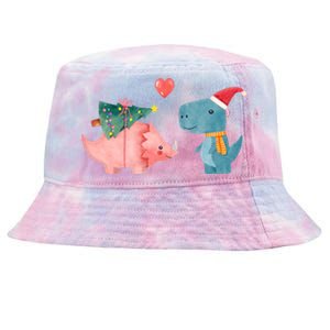 Merry Rexmas Cute Christmas Dinosaur Winter Holiday Funny Gift Tie-Dyed Bucket Hat