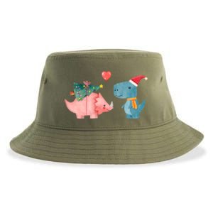 Merry Rexmas Cute Christmas Dinosaur Winter Holiday Funny Gift Sustainable Bucket Hat