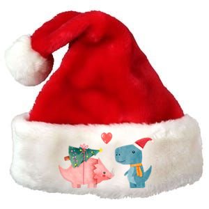 Merry Rexmas Cute Christmas Dinosaur Winter Holiday Funny Gift Premium Christmas Santa Hat