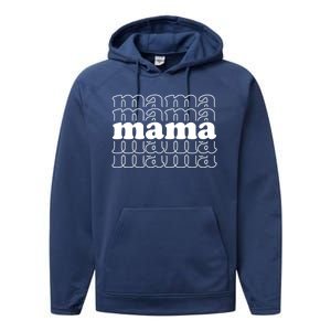 Mama Retro Cute Gift For Her Performance Fleece Hoodie