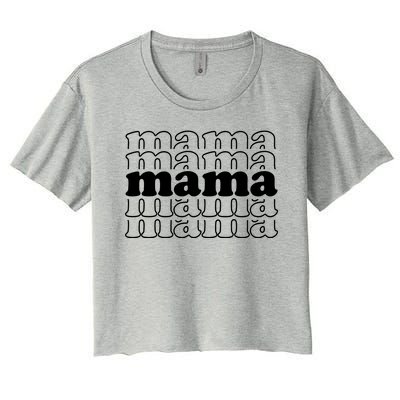 Mama Retro Cute Gift For Her Women's Crop Top Tee