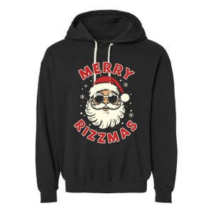 Merry Rizzmas Christmas Rizz Cool Santa Sunglasses Xmas Pjs Garment-Dyed Fleece Hoodie