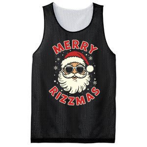 Merry Rizzmas Christmas Rizz Cool Santa Sunglasses Xmas Pjs Mesh Reversible Basketball Jersey Tank