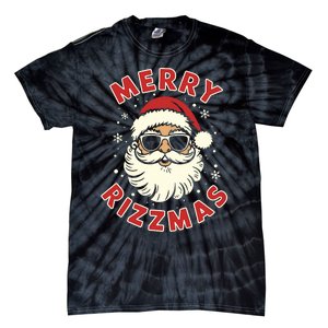 Merry Rizzmas Christmas Rizz Cool Santa Sunglasses Xmas Pjs Tie-Dye T-Shirt