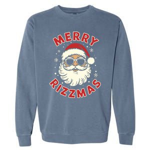 Merry Rizzmas Christmas Rizz Cool Santa Sunglasses Xmas Pjs Garment-Dyed Sweatshirt