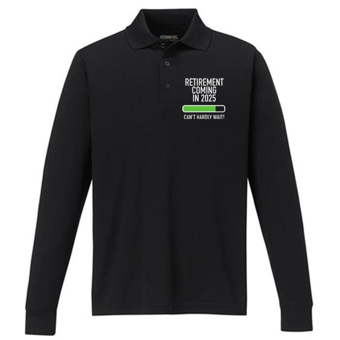 My Retirement Coming Soon In 2025 Almost Retired Countdown Gift Performance Long Sleeve Polo