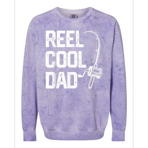 Men Reel Cool Dad Fishing Daddy Fathers Day Gift Colorblast Crewneck Sweatshirt