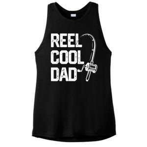 Men Reel Cool Dad Fishing Daddy Fathers Day Gift Ladies PosiCharge Tri-Blend Wicking Tank