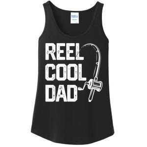 Men Reel Cool Dad Fishing Daddy Fathers Day Gift Ladies Essential Tank