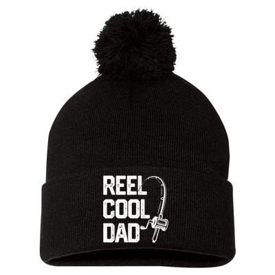 Men Reel Cool Dad Fishing Daddy Fathers Day Gift Pom Pom 12in Knit Beanie