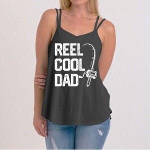 Men Reel Cool Dad Fishing Daddy Fathers Day Gift Women's Strappy Tank