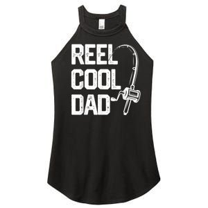 Men Reel Cool Dad Fishing Daddy Fathers Day Gift Women's Perfect Tri Rocker Tank