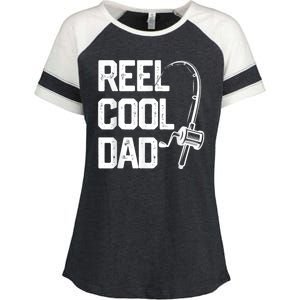 Men Reel Cool Dad Fishing Daddy Fathers Day Gift Enza Ladies Jersey Colorblock Tee